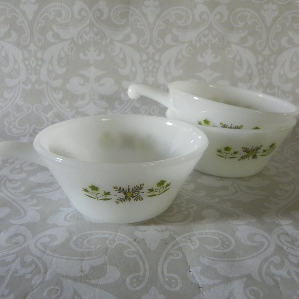 3 Anchor Hocking/Fire King Milk Glass Bowls